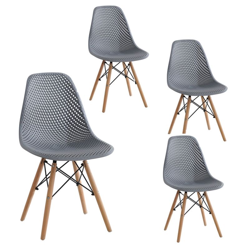 Kit 4 sillas modelo Eames diseño Smarthome color Gris-0