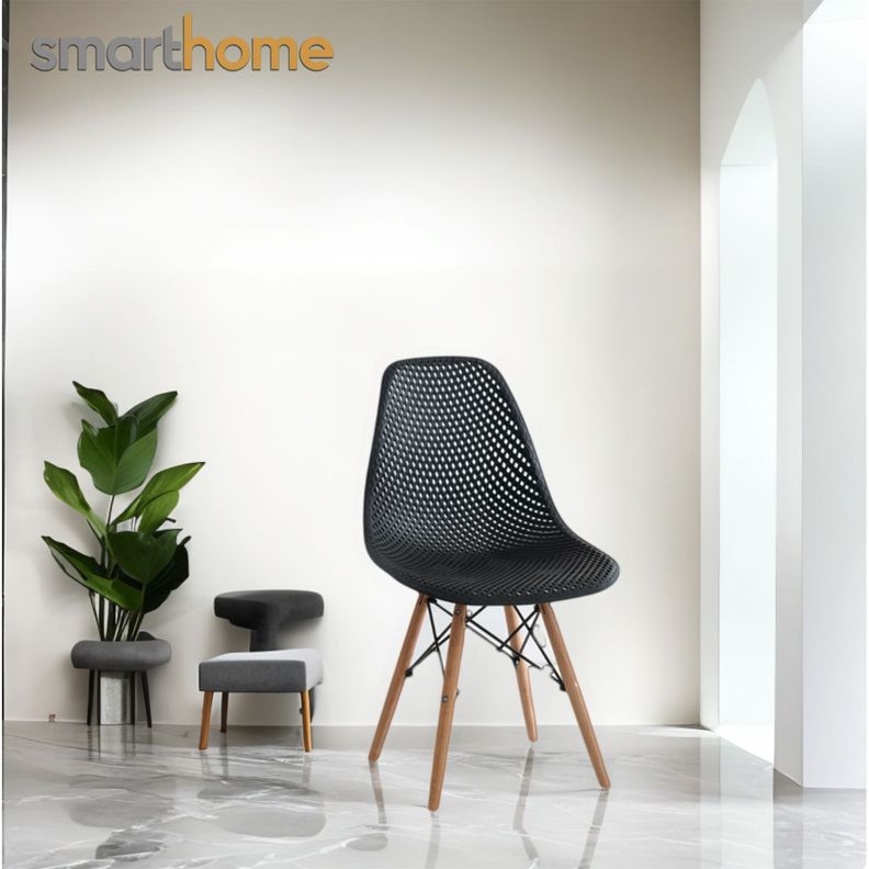 Kit 4 sillas modelo Eames diseño Smarthome color Gris-5