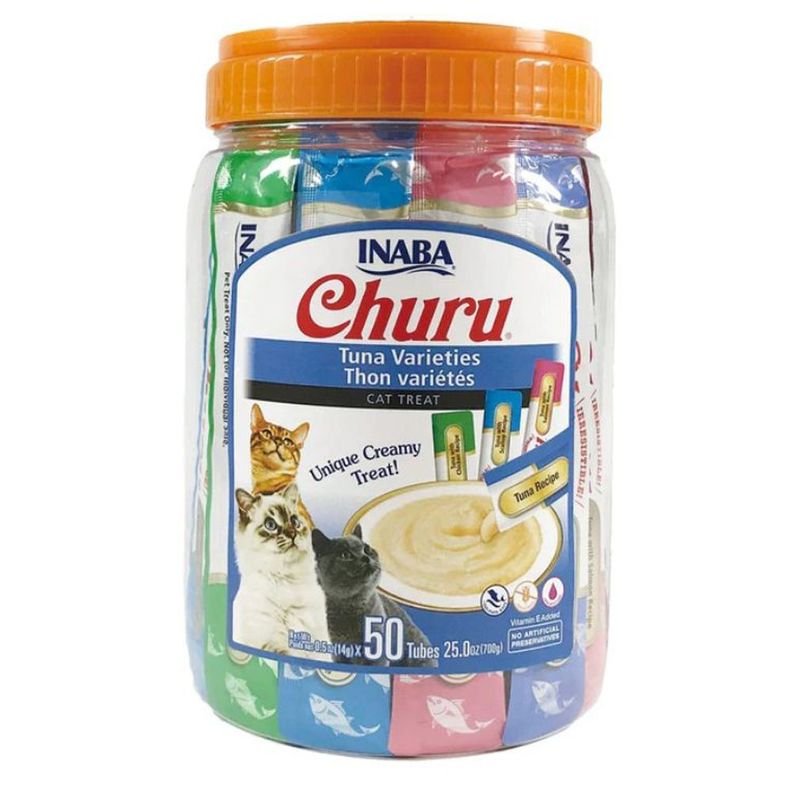Churu Gatos - Tarro Variedades Atún - 50 Tubitos-0
