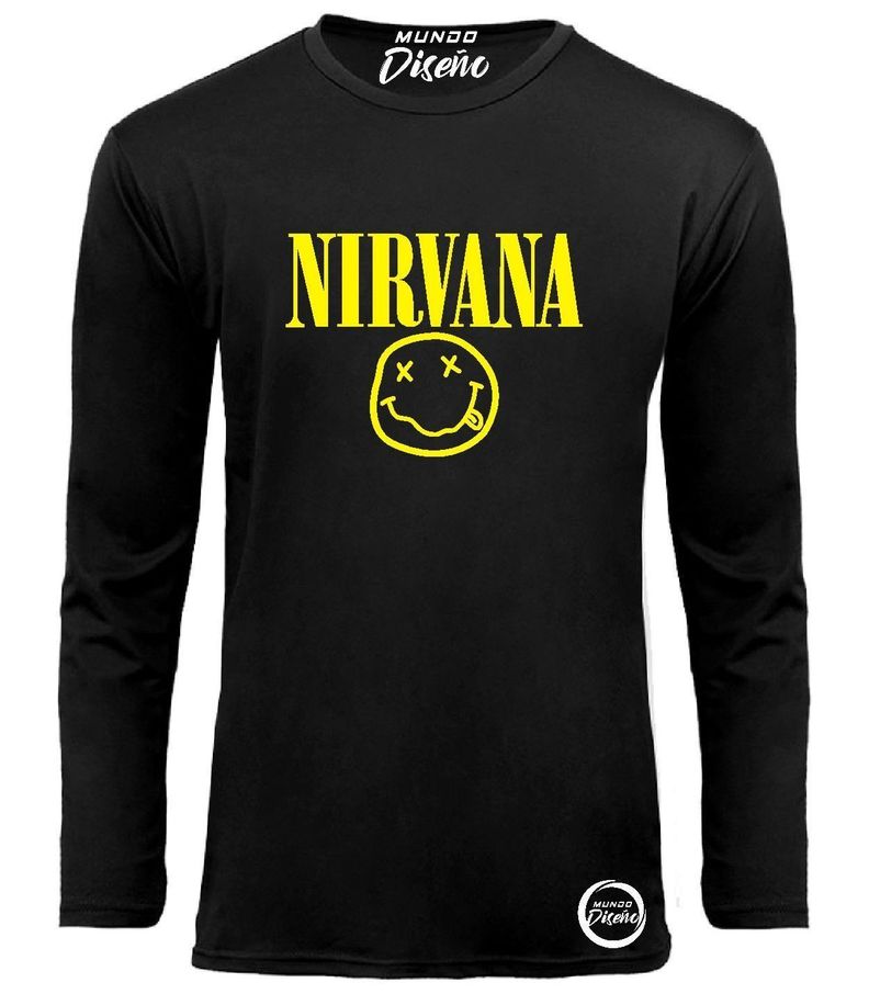 Polera Manga Larga De Hombre Nirvana Clásico-1