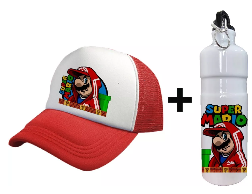 Pack Jockey De Malla Y Botella Aluminio Mario Super Mario-0
