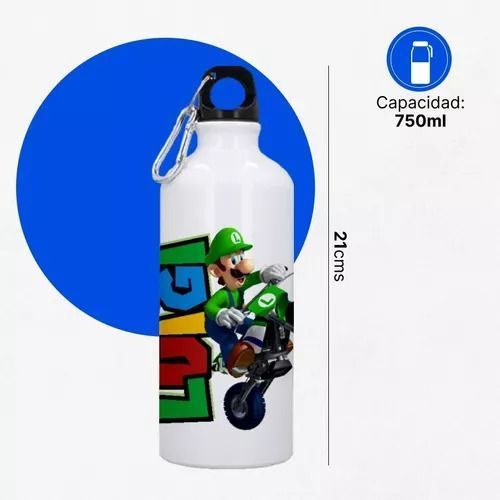 Botella De Agua Metalica Acero Inoxidable Luigi Aventura-1
