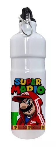Botella De Agua Metalica Acero Inoxidable Mario Tunel-0