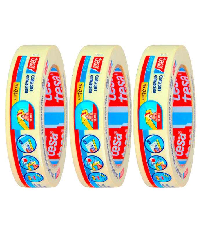 Pack 3 Cinta de Enmascarar 24mm x 40m