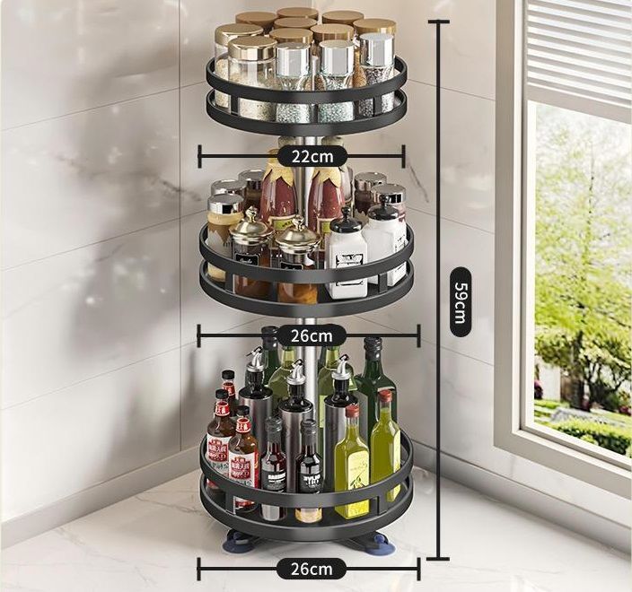 Estante Especiero Giratorio Porta Frascos Organizador Cocina-2