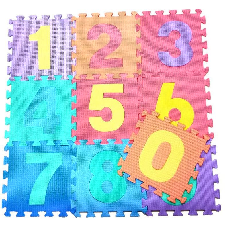 Alfombra Goma Eva Set 10 Cuadros Numeros 30x30 Bebes Niños-0