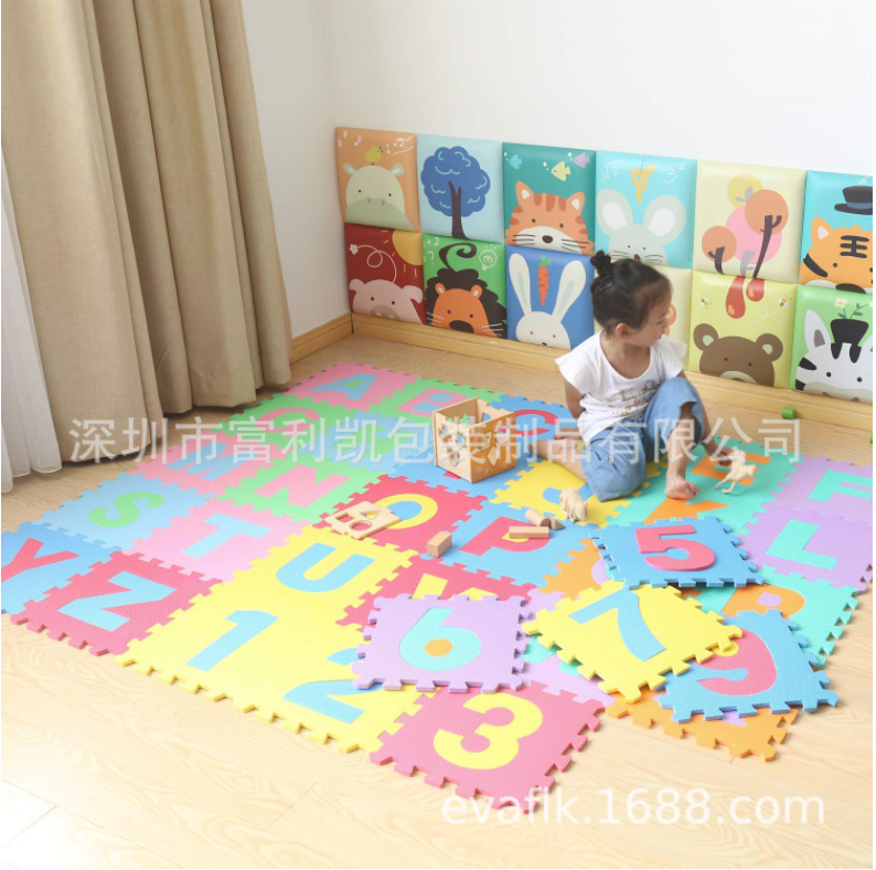 Alfombra Goma Eva Set 10 Cuadros Numeros 30x30 Bebes Niños-2