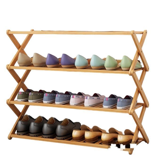 Zapatero Armable De Madera 4 Pisos 80cmx58cm 10462-0