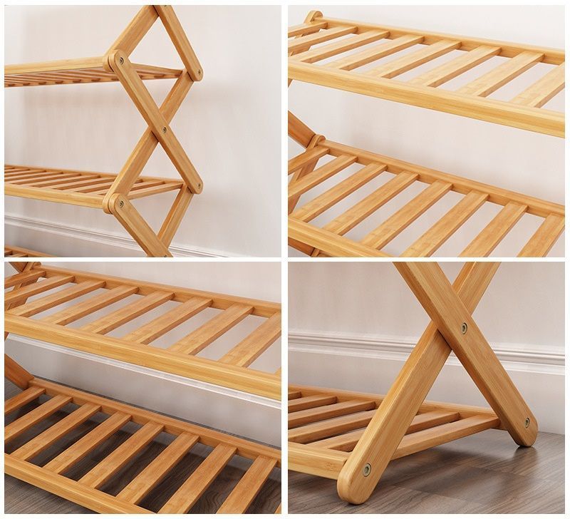 Zapatero Armable De Madera 4 Pisos 80cmx58cm 10462-3