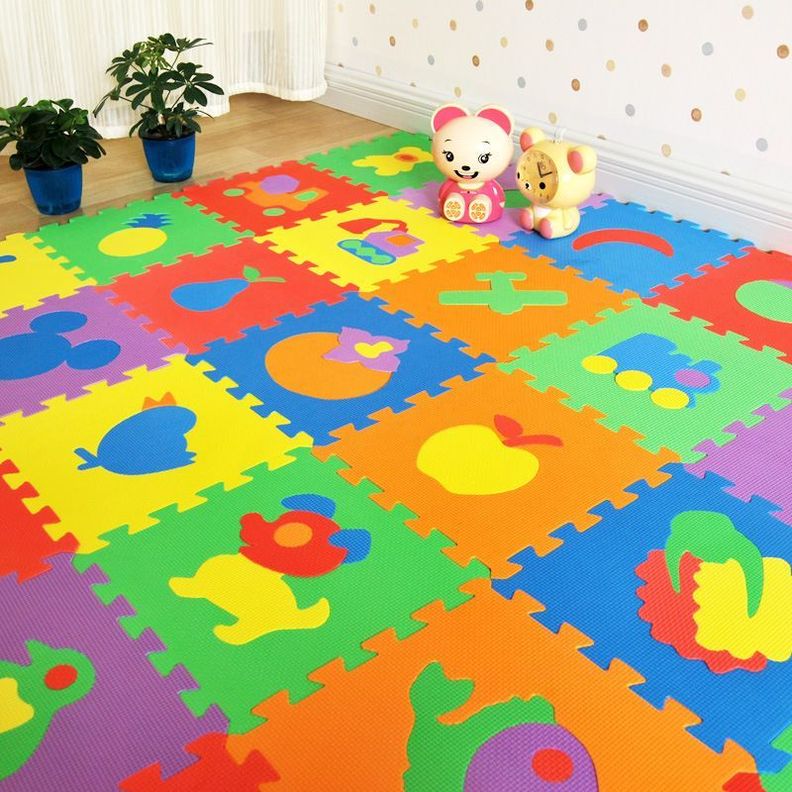 Alfombra Goma Eva Set 10 Cuadros Letras 30x30 Bebes Niños-3