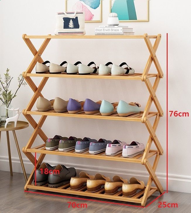 Zapatero Armable De Madera 5 Pisos 70cmx76cm 10464-2