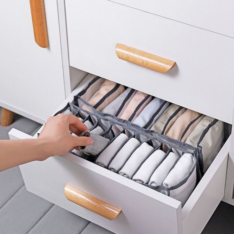 Juego De 3 Cajas De Almacenamiento Para Ropa Interior Gris-1