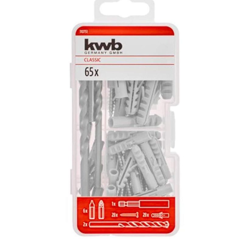 Set 65 Pcs Brocas, puntas y Tarugos KWB 49110751-0