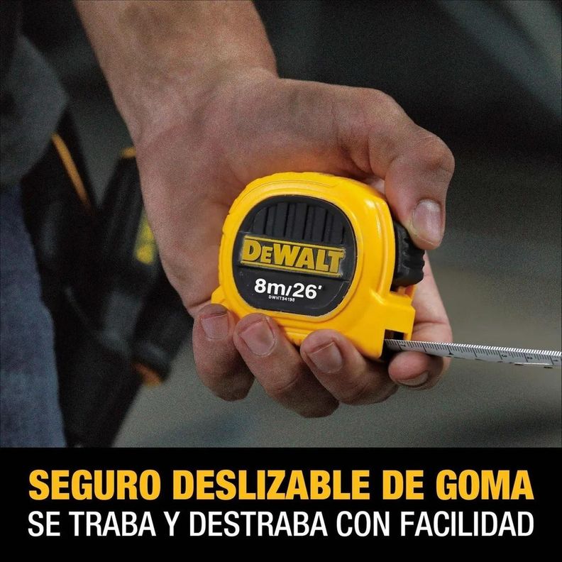 Huincha De Medir 8m/26' Diseño Compacto Dewalt Dwht34193l-3