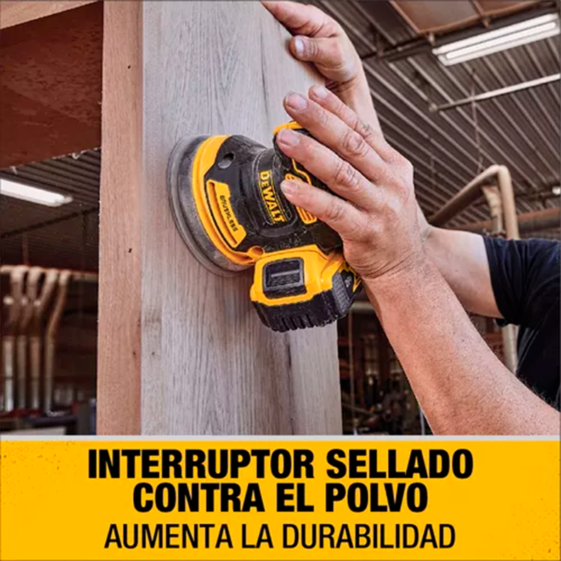 Lijadora Roto Orbital Inal. Dewalt Dcw210b + 25 Lijas + 3 Formones-3