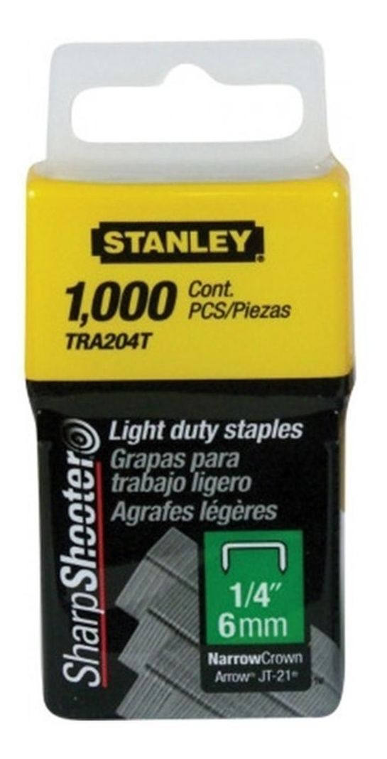 Set 1.000 Grapas Engrapadora Stanley 1/4 Uso Ligero-0