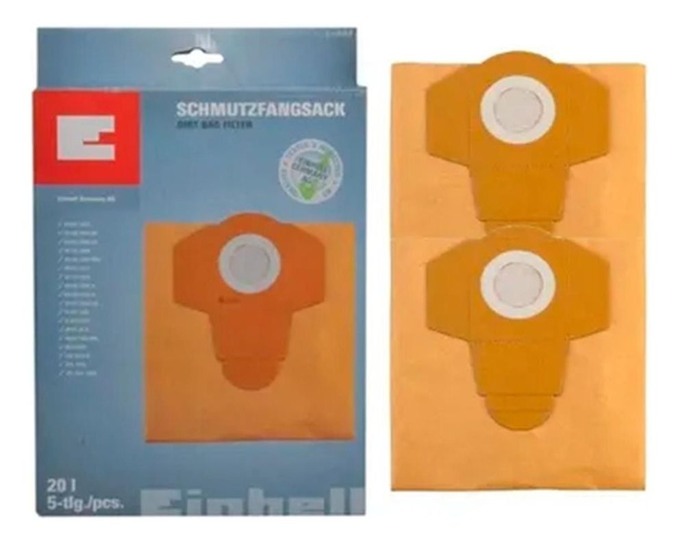Set 5 Bolsas De Repuesto Aspiradora Einhell 20 Lts 2351152-0