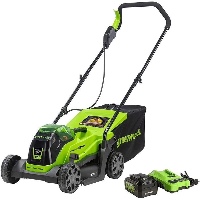 Cortacésped Inal. 13" Greenworks 24V + Carg y Bat 4.0 AH - 2534402-0