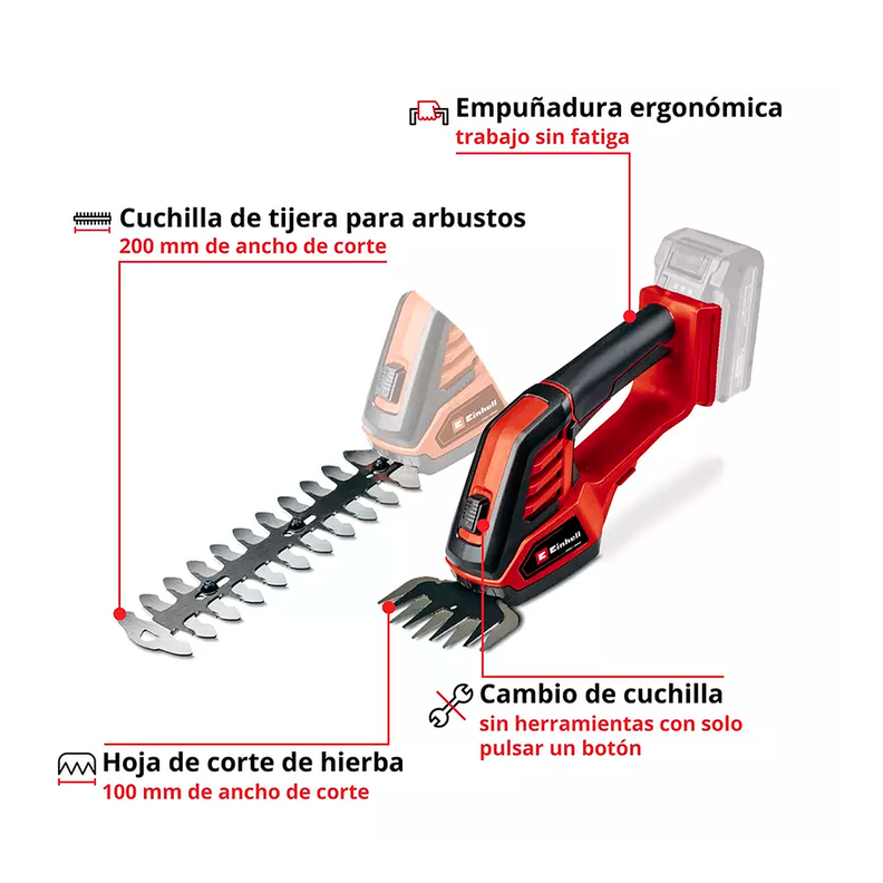 Cortasetos Ornamental Inal. Einhell GE-CG 18/100 Sin Baterias-1