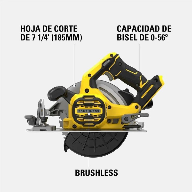 Sierra Circular 7-1/4 Inal. 20v Stanley +2bat+ Carg+ Maleta-1