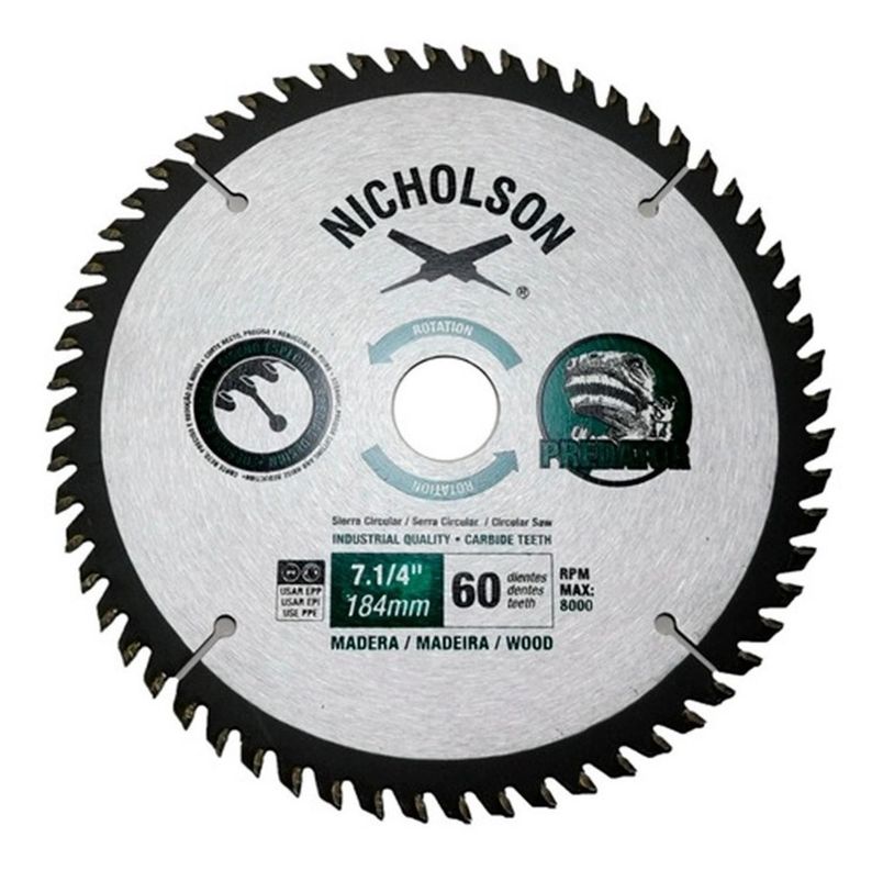 Disco Sierra Circular 7 1/4 60 Dientes Nicholson-0