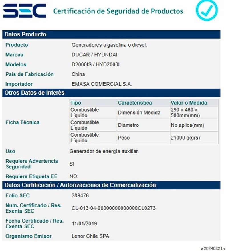 Generador Inverter Digital Hyundai 82HYD2000I - 2.000 Watts-5