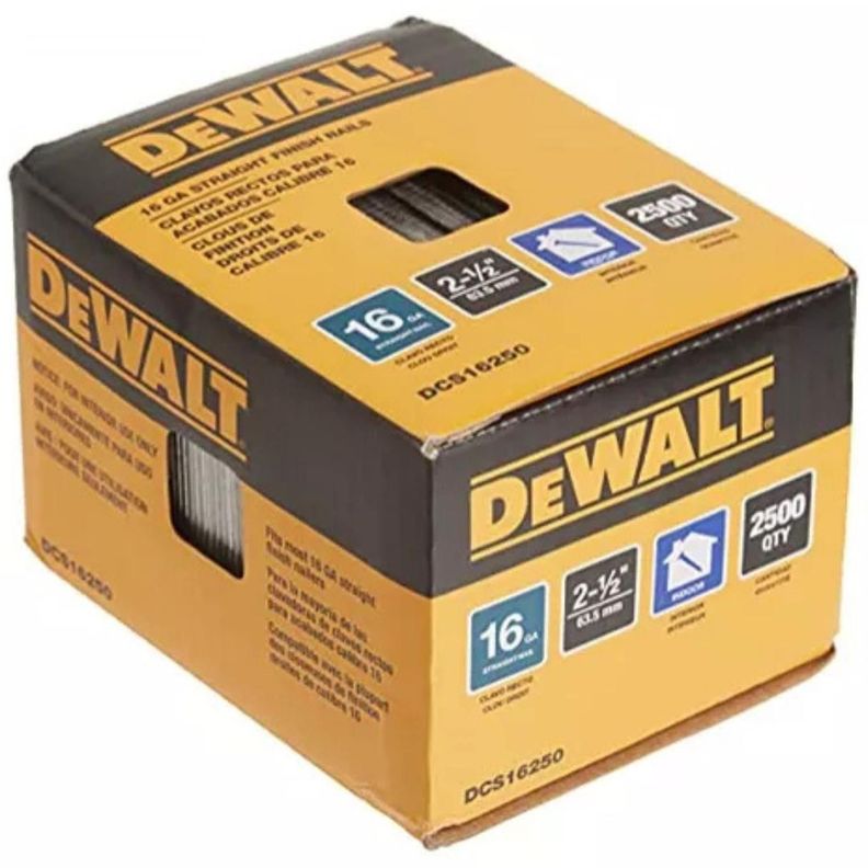 Clavo De Acabado Dewalt 16ga 2-1/2 2500un Dcs16250-2