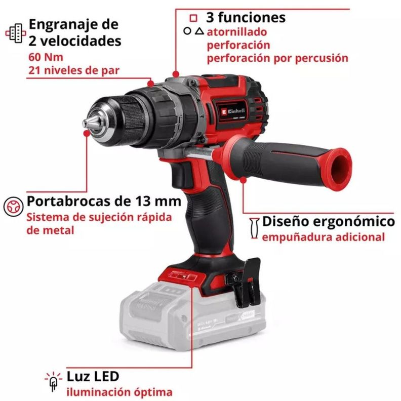 Taladro Percutor Einhell Tp-cd 18/60 Li- I Bl - Sin Baterías-1