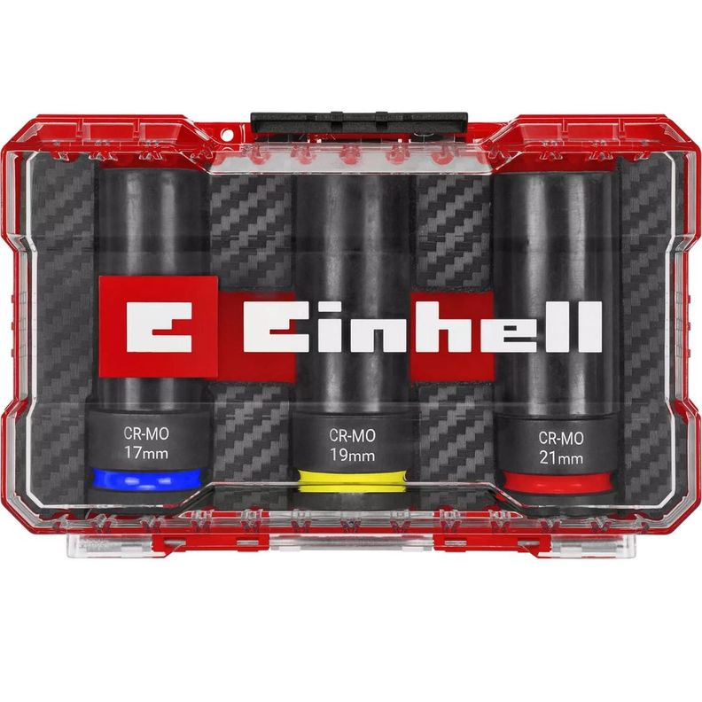 Set 3 Dados de Impacto 17-19-21 mm Einhell 109263 Rojo 2 Kg