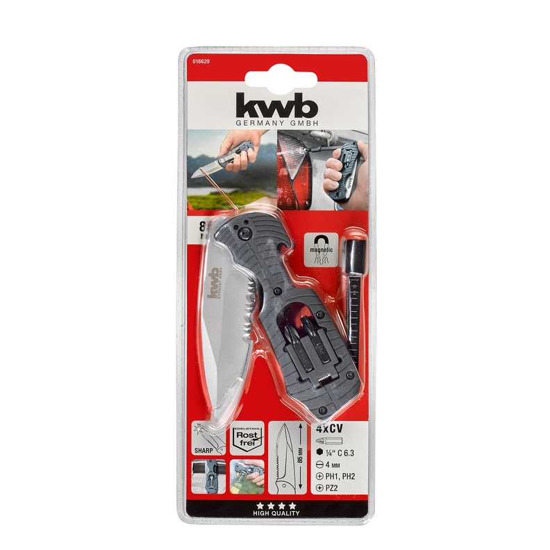 Cuchillo Plegable + Portapuntas Acero PH KWB 49016620-0
