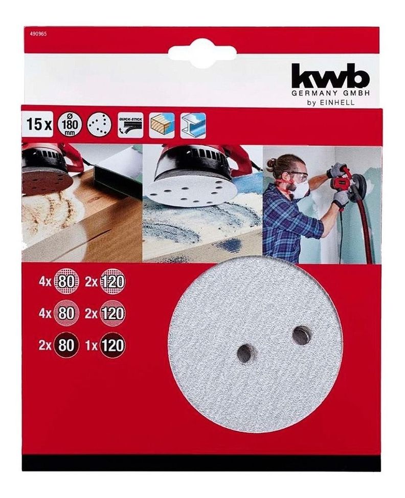 Set 15 Lijas 180mm Kwb 490965-0