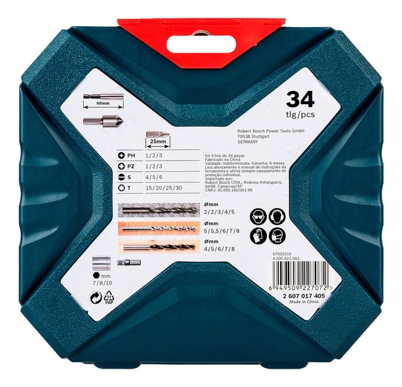 Set Puntas Y Brocas 34 Pzs Bosch X-line 2607017405-1