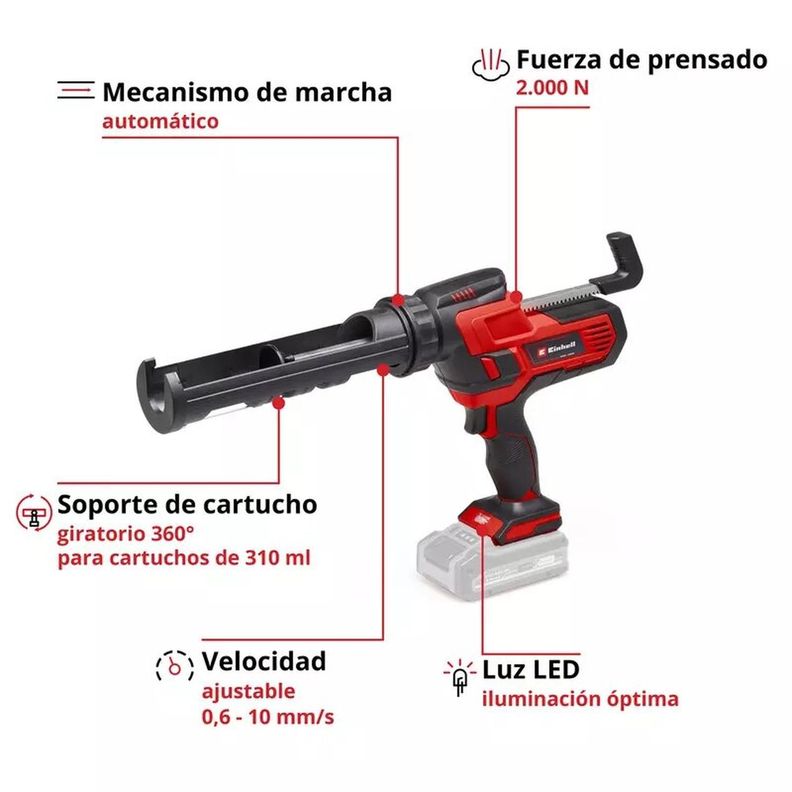 Pistola Calafatera Inalámbrica Einhell Te-sg 18/10 Li - Solo-1
