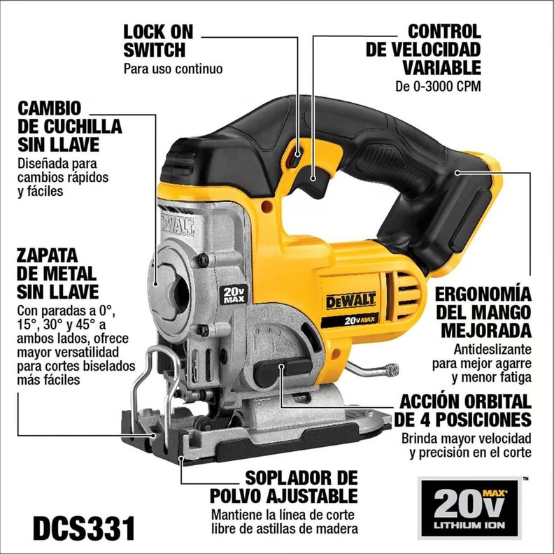Caladora Inalambrica Dewalt Dcs331b 20v Solo - Envío Gratis-1
