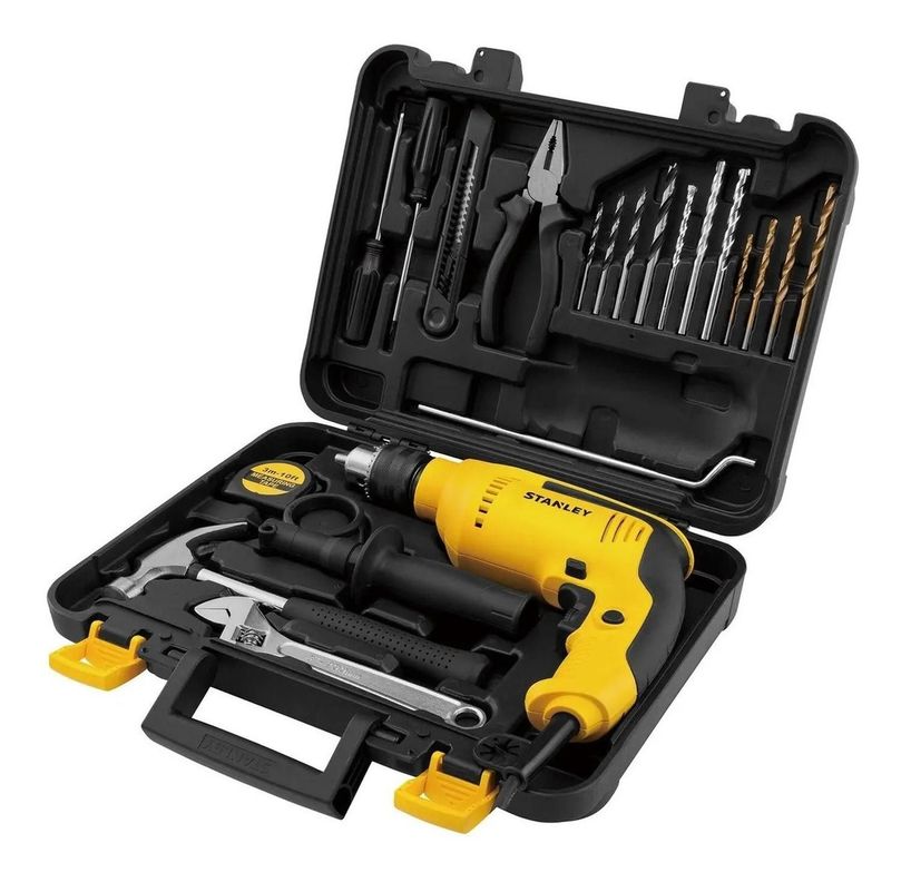 Taladro Percutor 700w + Set 18 Acc. Stanley Sdh700kv-b2c-0