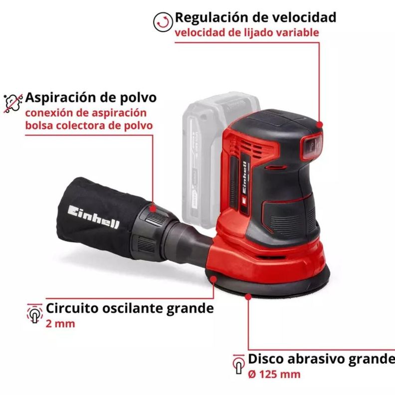 Lijadora Excentrica Einhell Te-rs 18 Li - Sin Baterías-1