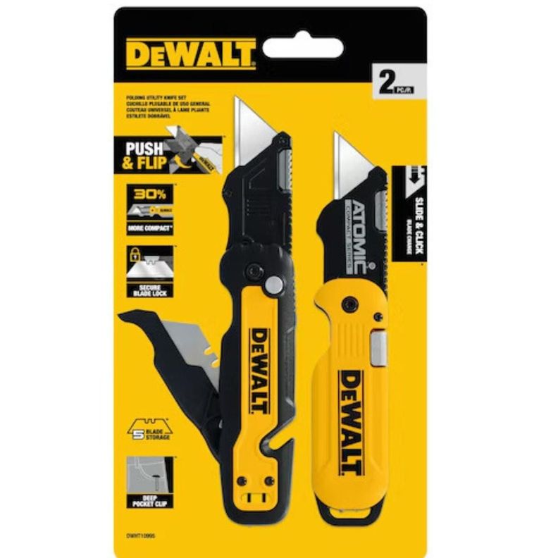 Set de Cuchillo Plegable de Bolsillo Dewalt DWHT10995 Amarillo