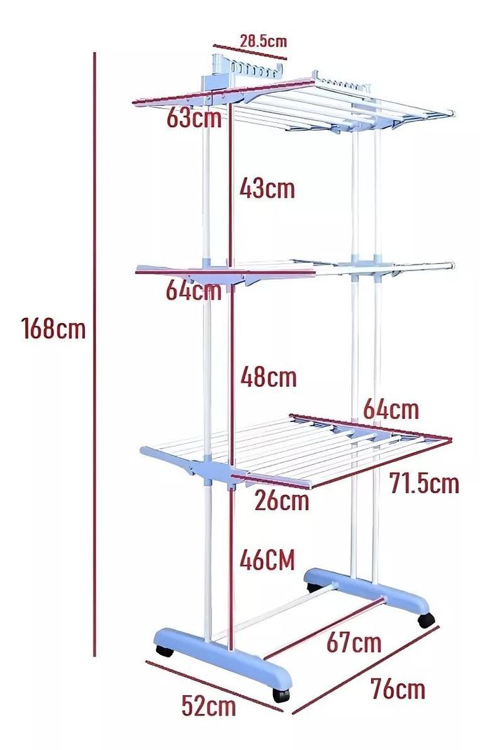 TENDEDERO DE ROPA DE 3 NIVELES PLEGABLE-4