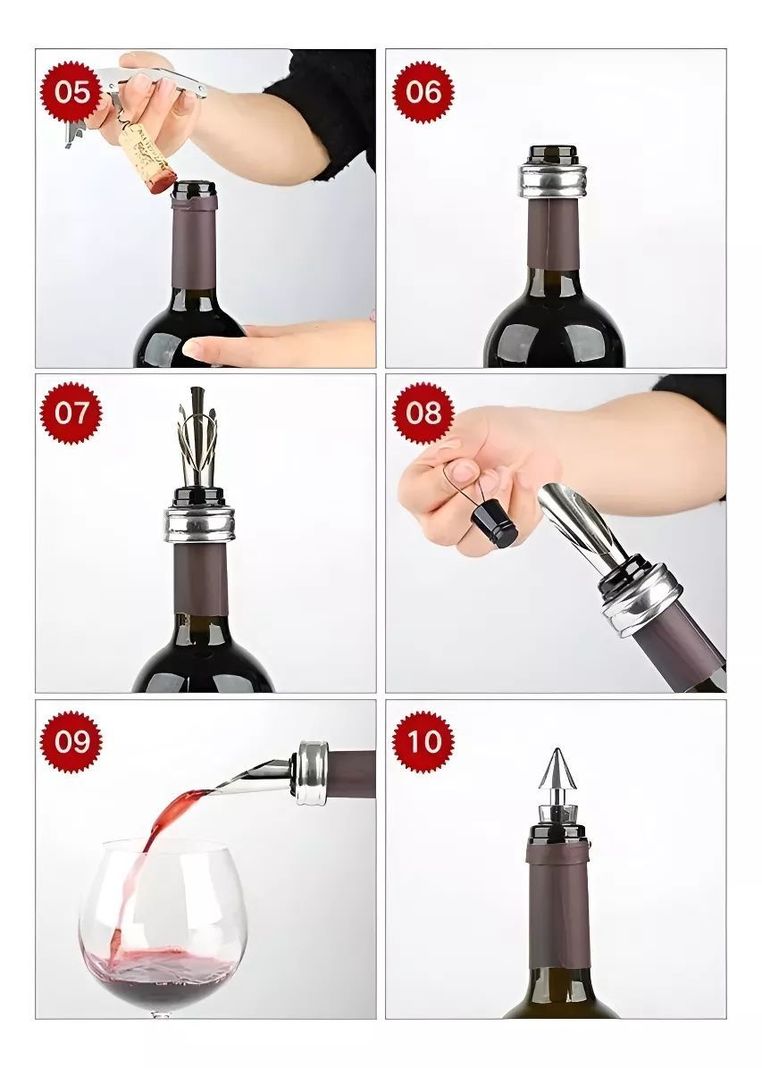 ACCESORIOS PARA VINOS KIT DE LUJO DE 5 PIEZAS-3