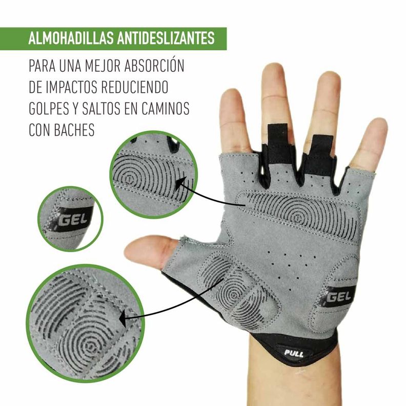 Guante Corto Para Ciclismo Onwheels Verde/negro-5
