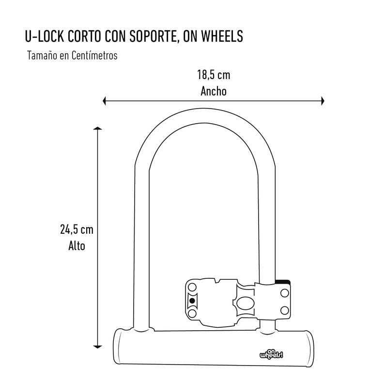 Candado U-lock Onwheels Corto Con Soporte - Azul-4