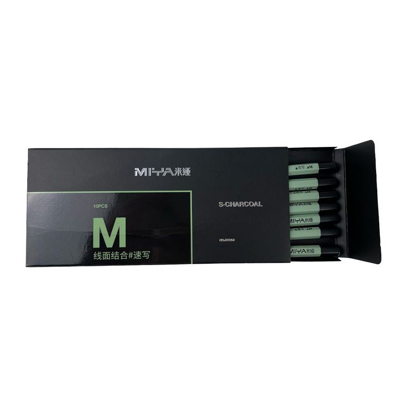 LÁPIZ DE CARBÓN MIYA M SERIES 10UNDS PARA SKECTH-1