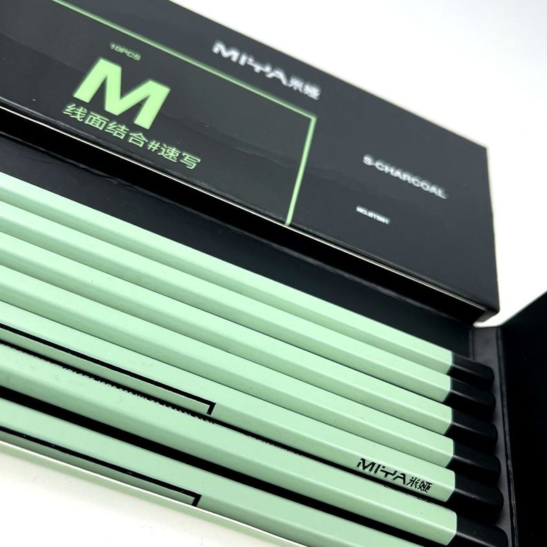 LÁPIZ DE CARBÓN MIYA M SERIES 10UNDS PARA SKECTH-2