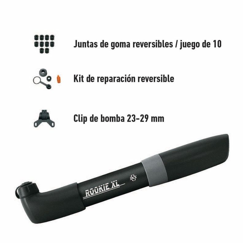 Bombín Mini Rookie Xl De Mano Para Bicicleta-3