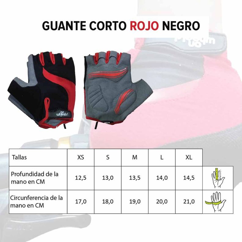Guante Corto Onwheels Rojo/negro-8