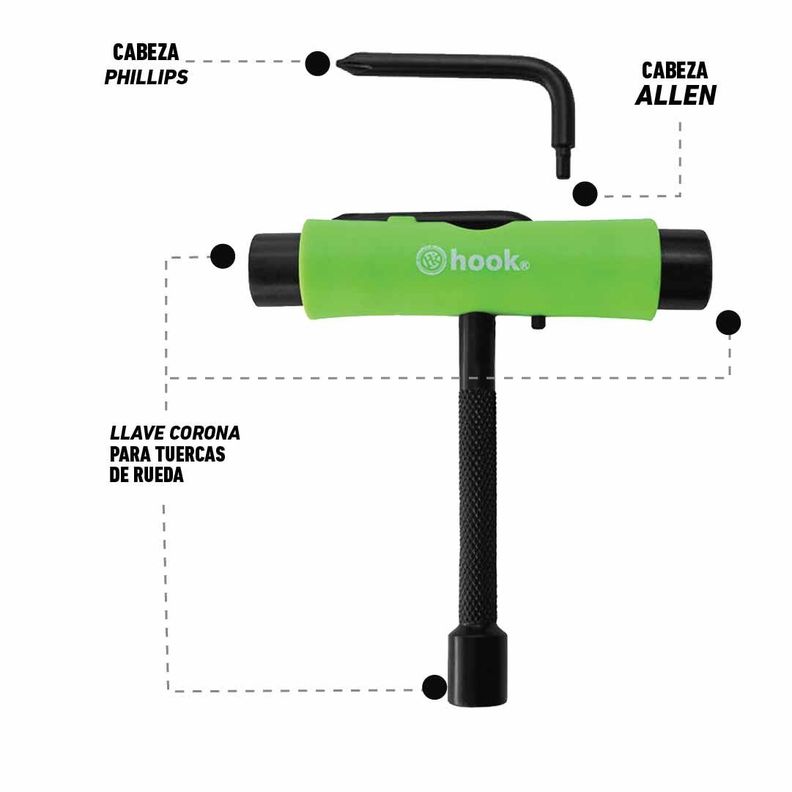 Herramienta Para Patines Pro Hook /penny Green-2