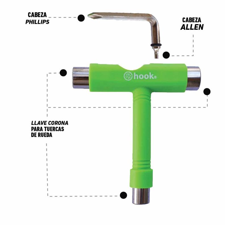 Herramienta Para Patines Hook /penny Green-2