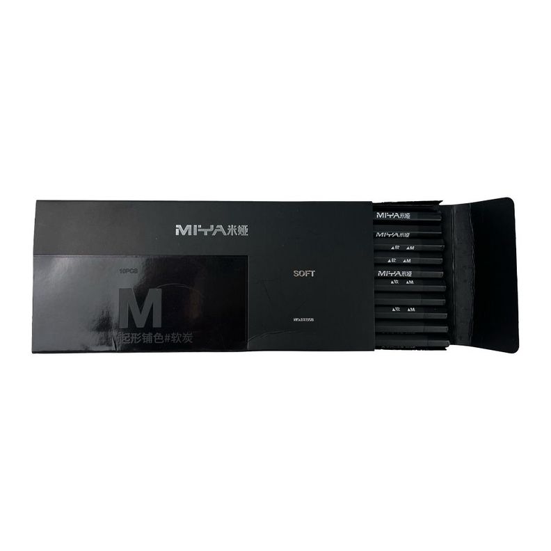 LÁPIZ MIYA M SERIES, LÁPIZ DE CARBÓN 10UNDS, SUAVE-1
