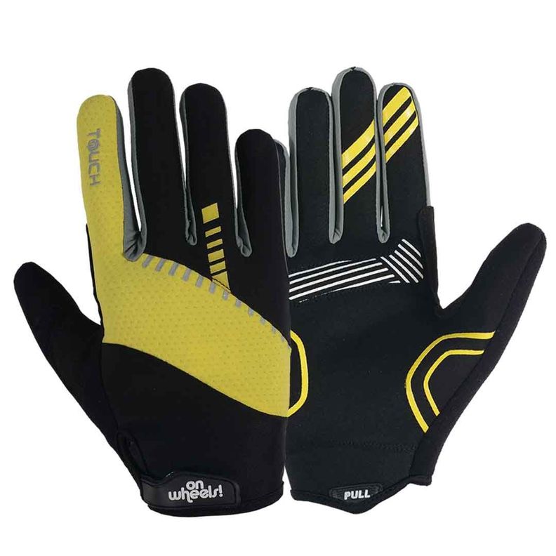 Guante Largo Touch Para Bicicleta Onweels Amarillo/negro-0