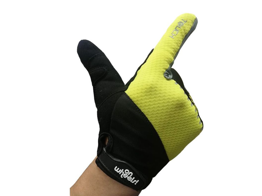 Guante Largo Touch Para Bicicleta Onweels Amarillo/negro-4
